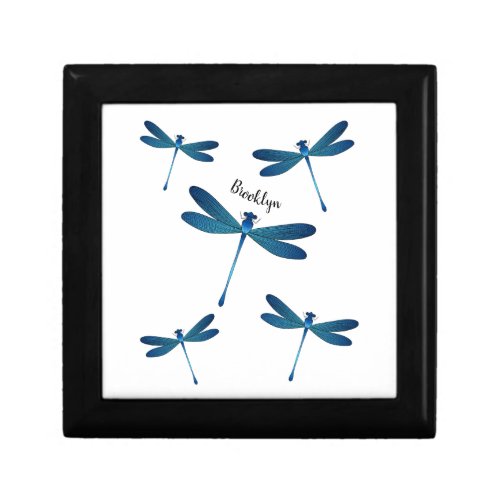 Dragonfly cartoon illustration gift box