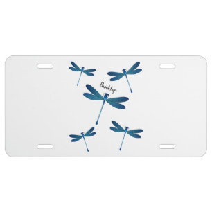 Dragonfly cartoon illustration license plate