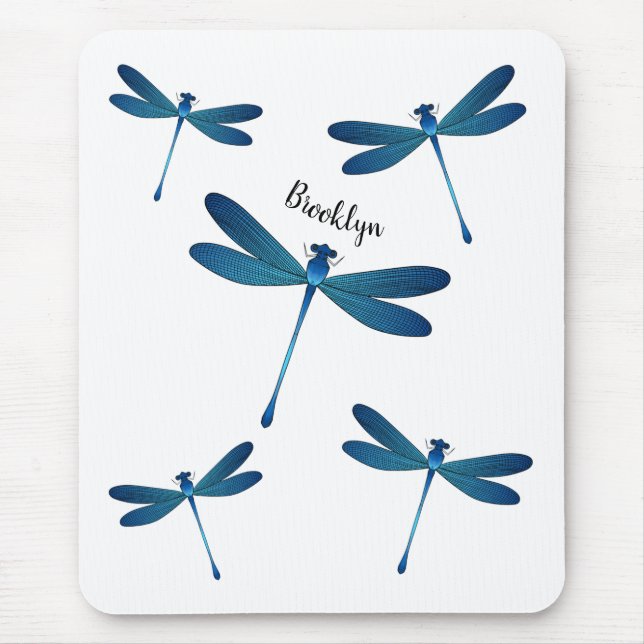 Dragonfly cartoon illustration  mouse pad (Front)
