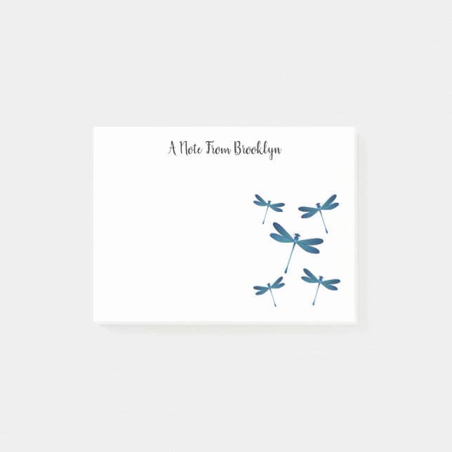 Dragonfly cartoon illustration  post-it notes (Front)