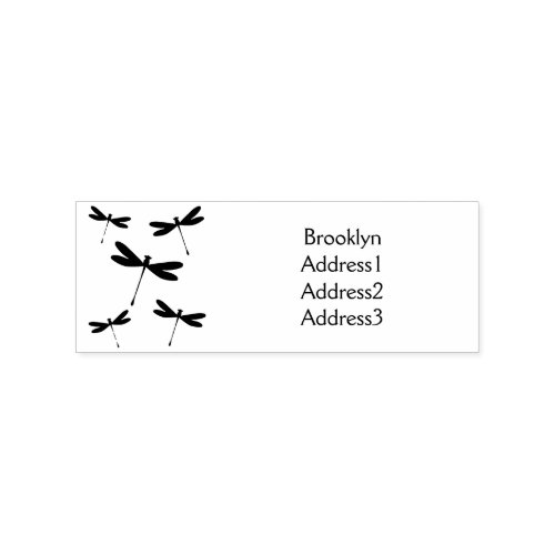 Dragonfly cartoon illustration rubber stamp