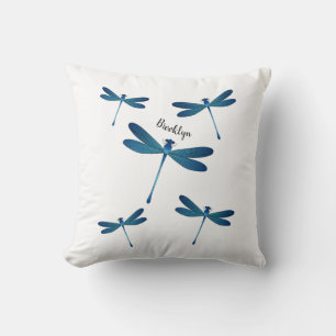 Dragonfly cartoon illustration  throw pillow