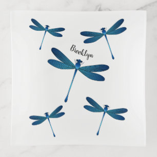 Dragonfly cartoon illustration trinket tray