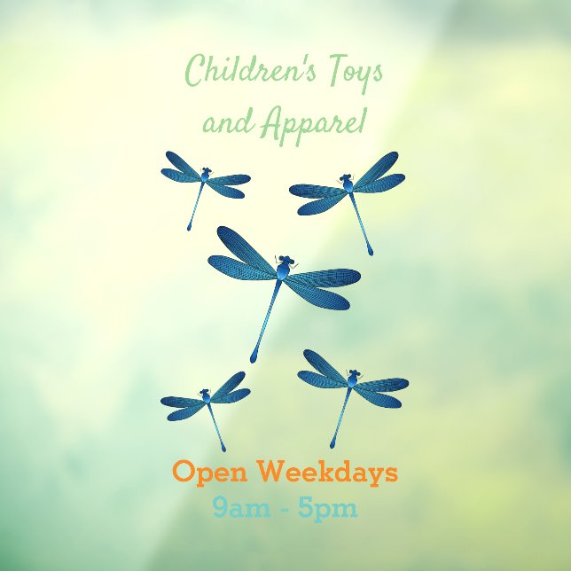 Dragonfly cartoon illustration window cling (Sheet 3)