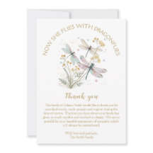 Dragonfly Celebration of Life Thank You Card