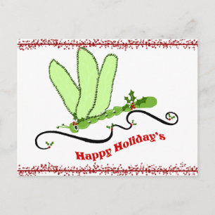 Dragonfly Christmas Post Card