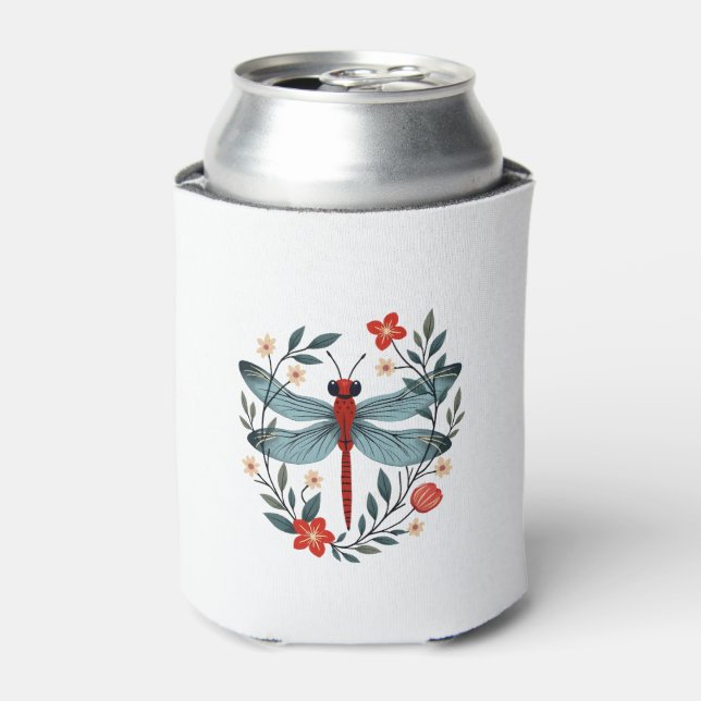Dragonfly Christmas T-Shirt_1 (1) Can Cooler (Can Front)