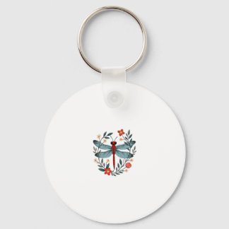 Dragonfly Christmas T-Shirt_1 (1) Keychain