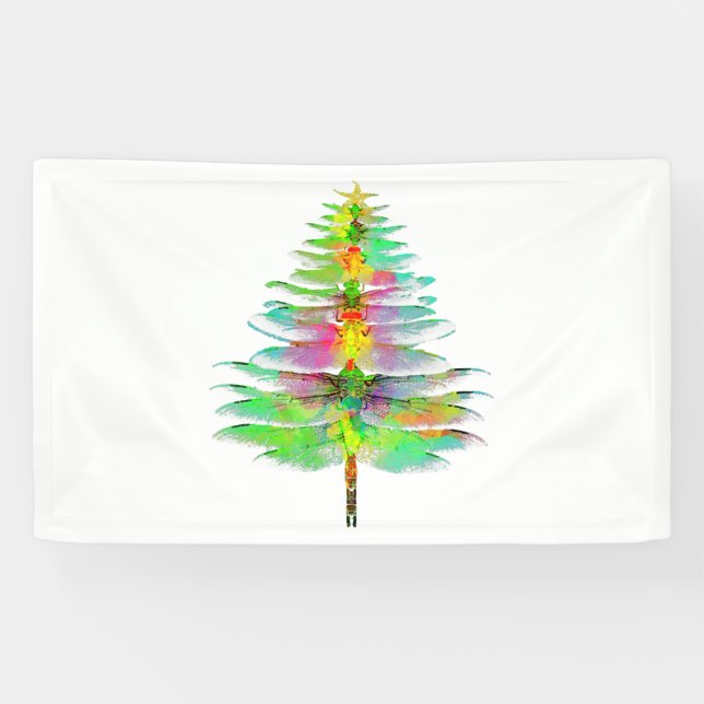 Dragonfly Christmas Tree  Banner (Horizontal)