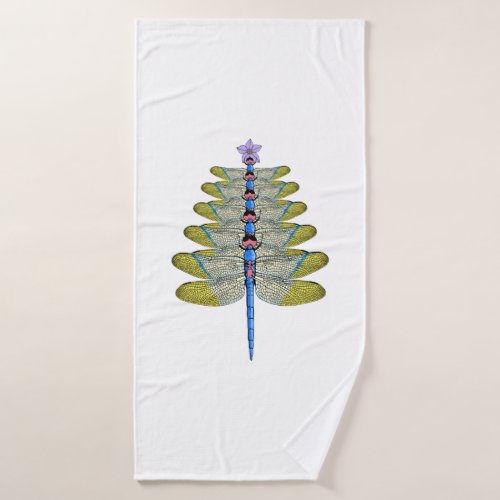 Dragonfly Christmas Tree Christmas insect Lover Bath Towel