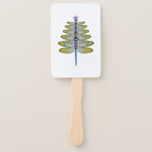 Dragonfly Christmas Tree Christmas insect Lover Hand Fan