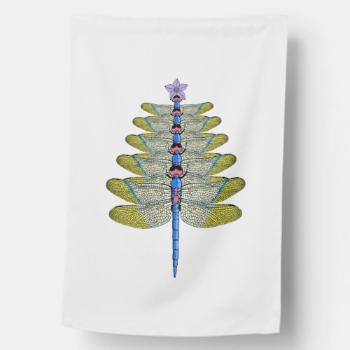 Dragonfly Christmas Tree Christmas insect Lover House Flag