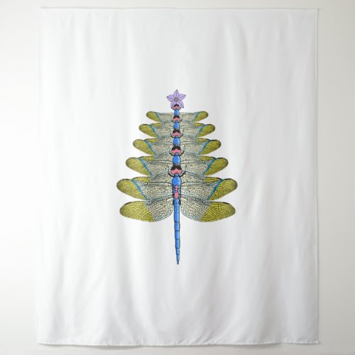 Dragonfly Christmas Tree Christmas insect Lover Tapestry