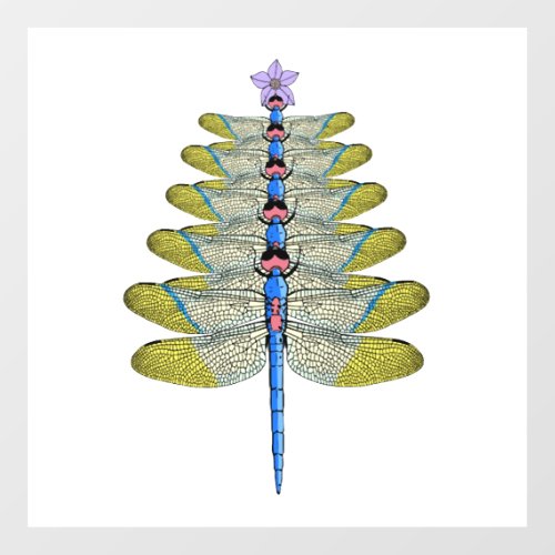 Dragonfly Christmas Tree Christmas insect Lover Wall Decal