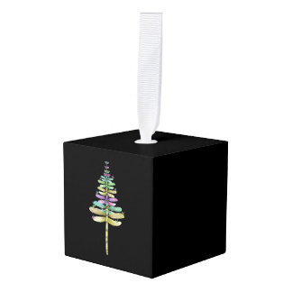 Dragonfly Christmas Tree Cube Ornament