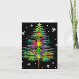 Dragonfly Christmas Tree Dragonfly Xmas T Shirt Card