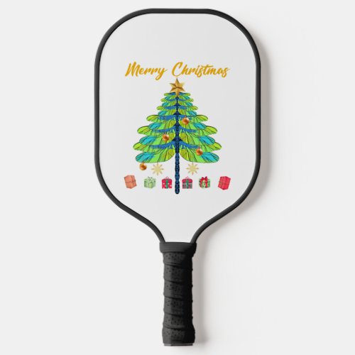 Dragonfly Christmas Tree Gift Pickleball Paddle