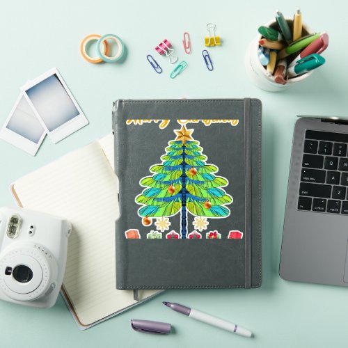 Dragonfly Christmas Tree Gift Sticker