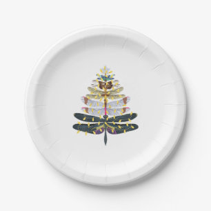 Dragonfly Christmas Tree Paper Plates