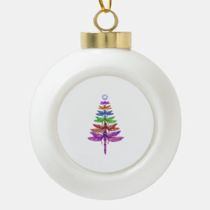 Dragonfly Christmas Tree Shirt Insect Lover Xmas C Ceramic Ball Christmas Ornament