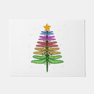 Dragonfly Christmas Tree Shirt Insect Lover Xmas C Doormat