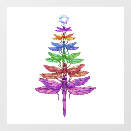 Dragonfly Christmas Tree Shirt Insect Lover Xmas C Floor Decals