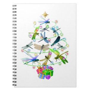 Dragonfly Christmas Tree Vintage Insects Lovers Notebook