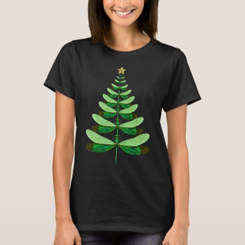 Dragonfly Christmas Tree Xmas Dragonflies Bugs Ins T_Shirt