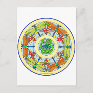 dragonfly circle postcard