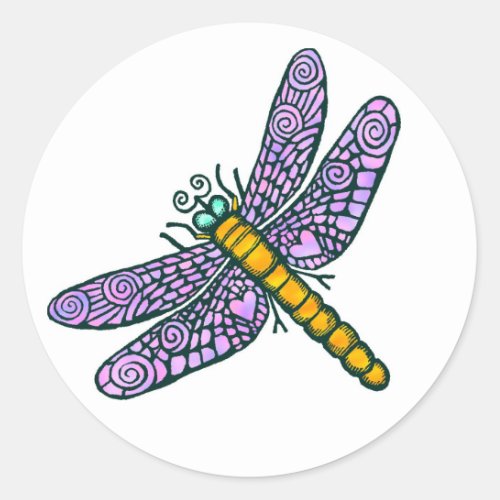 Dragonfly Classic Round Sticker