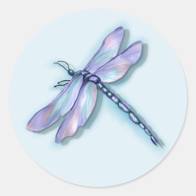 Dragonfly Classic Round Sticker (Front)