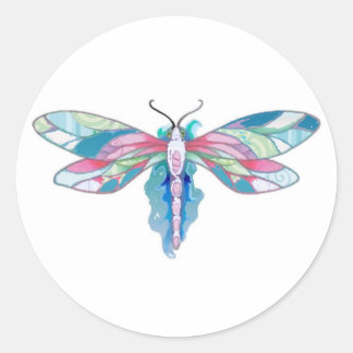 dragonfly classic round sticker