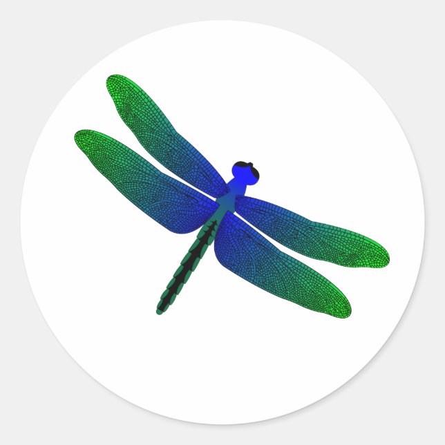 Dragonfly Classic Round Sticker (Front)