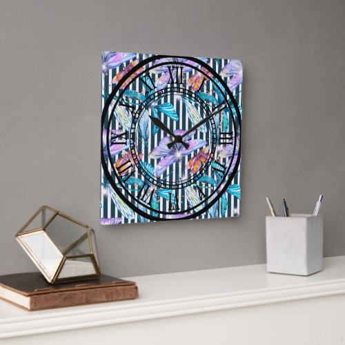 Dragonfly Clock Design Roman Numeral Numbers