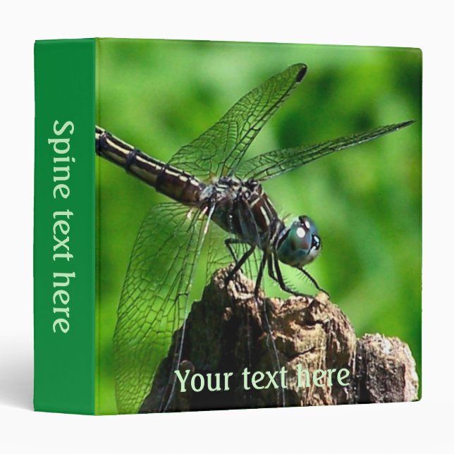 Dragonfly Close Up Nature Personalized 3 Ring Binder (Front/Spine)