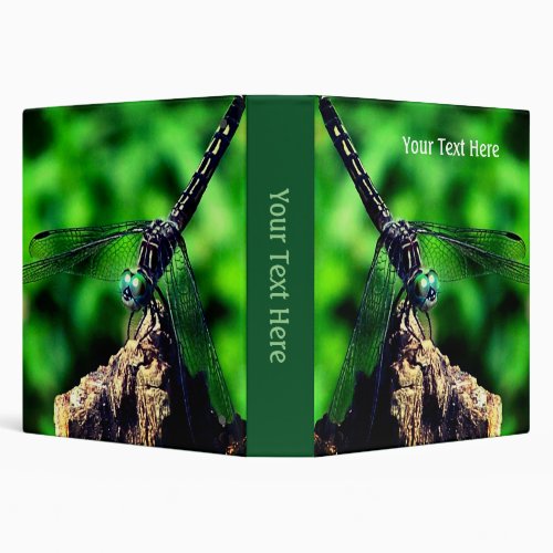 Dragonfly Close Up Nature Personalized 3 Ring Binder
