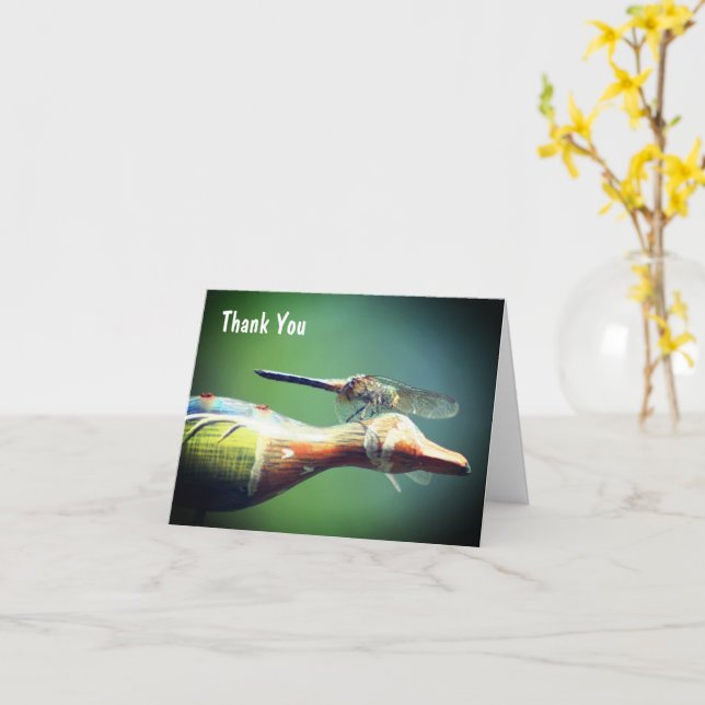 Dragonfly Co Pilot Nature Personalized Thank You Card (Yellow Flower)