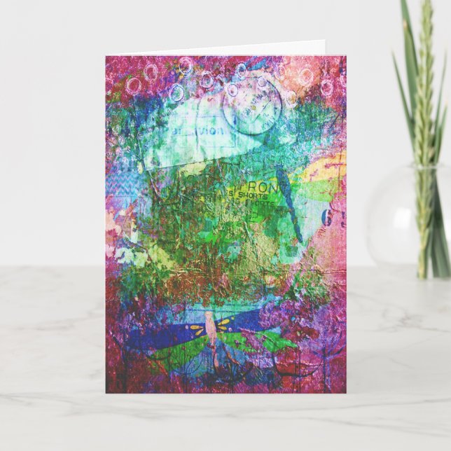 Dragonfly Collage, Get Well Soon Card (Front)