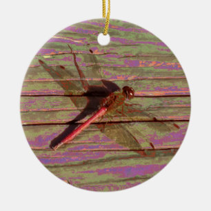 Dragonfly Colorful Ceramic Ornament