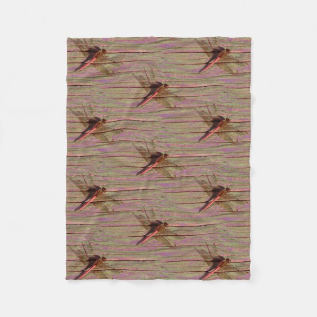 Dragonfly Colorful Fleece Blanket (Front)