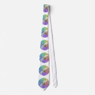 Dragonfly   colorful flower of life   chakra      neck tie
