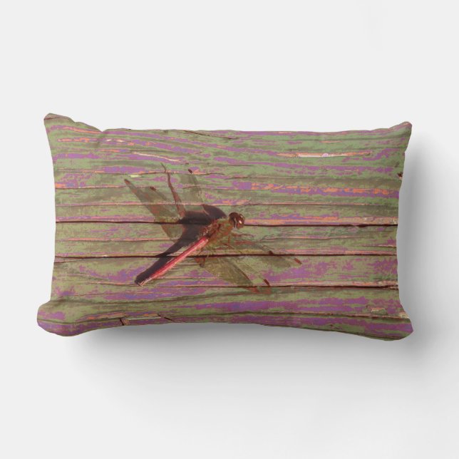 Dragonfly Colorful Lumbar Pillow (Front)
