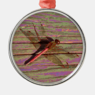 Dragonfly Colorful Metal Ornament