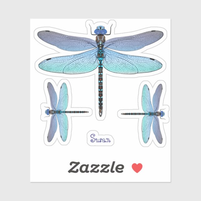 Dragonfly Contour Vinyl Sticker Labels (Sheet)
