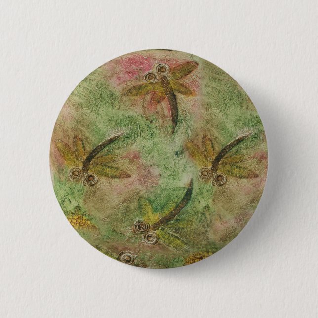 Dragonfly Cotton Candy Button (Front)