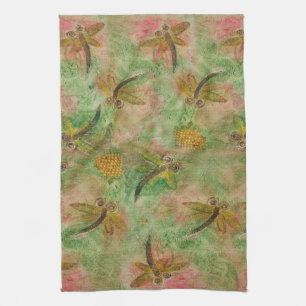 Dragonfly Cotton Candy Kitchen Towel