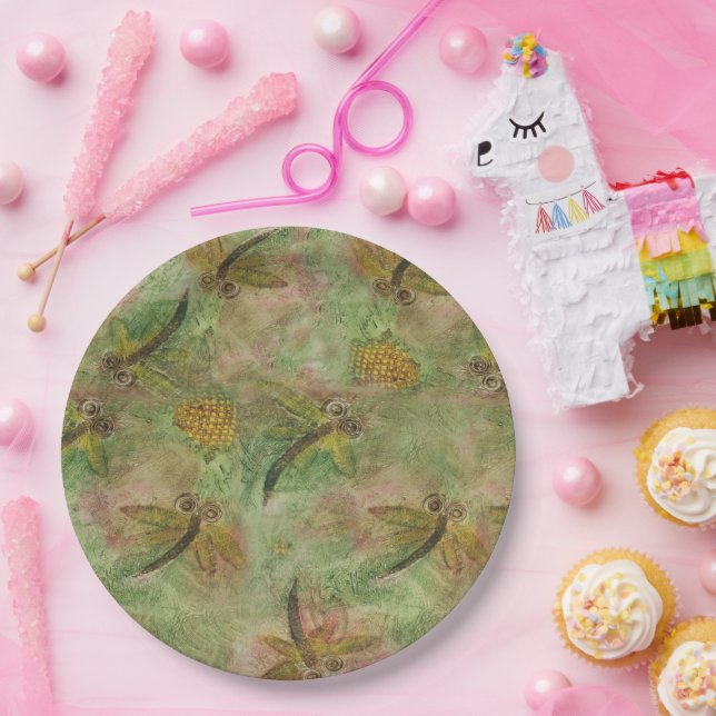 Dragonfly Cotton Candy Paper Plates (Party)