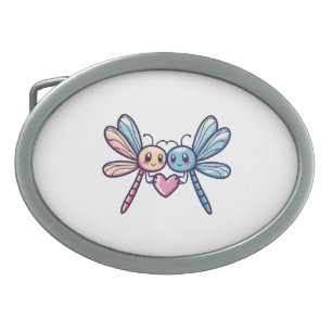 Dragonfly couple in love animal Valentine's Day Belt Buckle