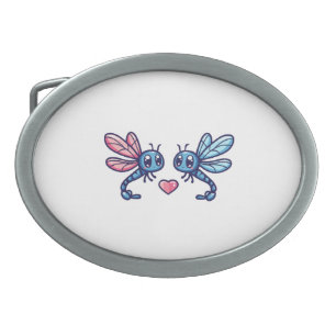 Dragonfly couple in love animal Valentine's Day Belt Buckle