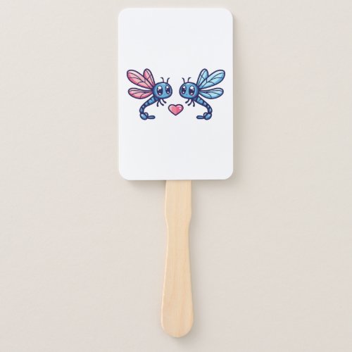 Dragonfly couple in love animal Valentines Day Hand Fan
